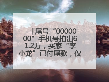 尾号“0000000”手机号拍出61.2万，买家“李小龙”已付尾款，仅享有使用权