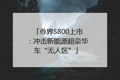 尊界S800上市：冲击新能源超豪华车“无人区”
