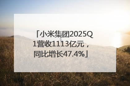 小米集团2025Q1营收1113亿元，同比增长47.4%