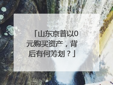 山东京普以0元购买资产，背后有何筹划？
