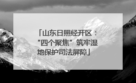 山东日照经开区：“四个聚焦”筑牢湿地保护司法屏障
