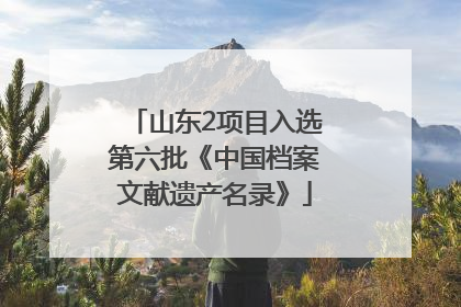 山东2项目入选第六批《中国档案文献遗产名录》