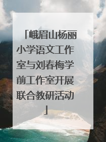 峨眉山杨丽小学语文工作室与刘春梅学前工作室开展联合教研活动
