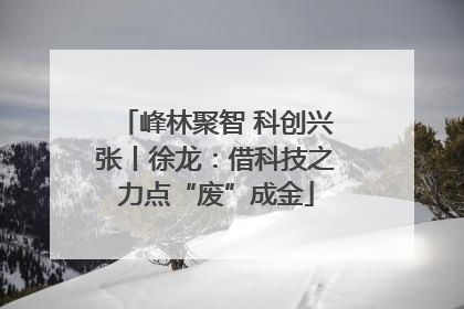 峰林聚智 科创兴张丨徐龙：借科技之力点“废”成金