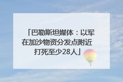 巴勒斯坦媒体：以军在加沙物资分发点附近打死至少28人