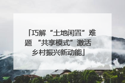 巧解“土地闲置”难题 “共享模式”激活乡村振兴新动能