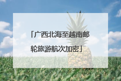 广西北海至越南邮轮旅游航次加密