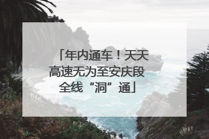 年内通车！天天高速无为至安庆段全线“洞”通