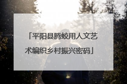 平阳县腾蛟用人文艺术编织乡村振兴密码