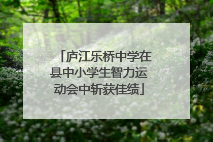 庐江乐桥中学在县中小学生智力运动会中斩获佳绩