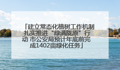 建立常态化植树工作机制 扎实推进“绿满陇原”行动 市公安局预计年底前完成1402亩绿化任务