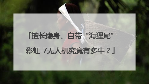 擅长隐身、自带“海狸尾” 彩虹-7无人机究竟有多牛？
