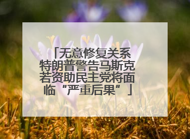 无意修复关系 特朗普警告马斯克若资助民主党将面临“严重后果”