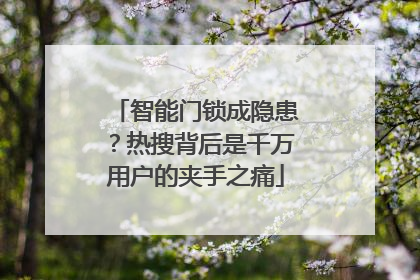 智能门锁成隐患？热搜背后是千万用户的夹手之痛