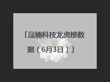 晟楠科技龙虎榜数据（6月3日）