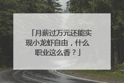 月薪过万元还能实现小龙虾自由，什么职业这么香？