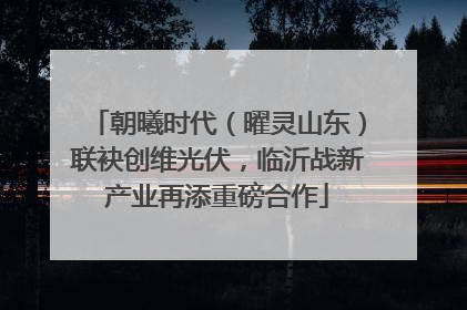 朝曦时代（曜灵山东）联袂创维光伏，临沂战新产业再添重磅合作