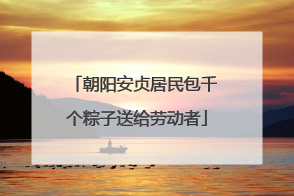 朝阳安贞居民包千个粽子送给劳动者