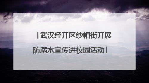 武汉经开区纱帽街开展防溺水宣传进校园活动