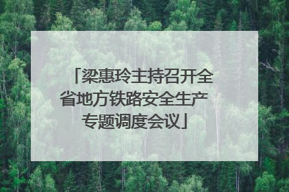 梁惠玲主持召开全省地方铁路安全生产专题调度会议