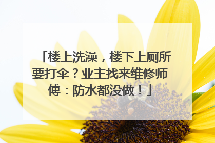 楼上洗澡，楼下上厕所要打伞？业主找来维修师傅：防水都没做！