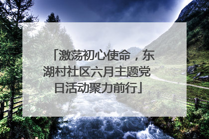 激荡初心使命，东湖村社区六月主题党日活动聚力前行