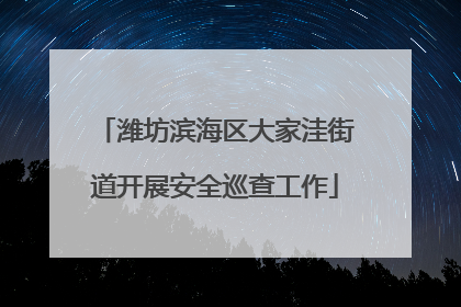 潍坊滨海区大家洼街道开展安全巡查工作