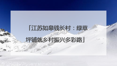 江苏如皋钱长村：绿草坪铺就乡村振兴多彩路