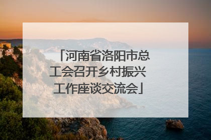 河南省洛阳市总工会召开乡村振兴工作座谈交流会