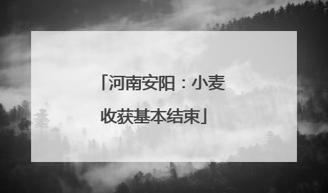 河南安阳：小麦收获基本结束