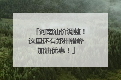 河南油价调整！这里还有郑州错峰加油优惠！