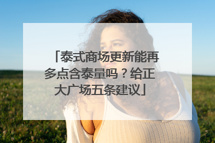 泰式商场更新能再多点含泰量吗？给正大广场五条建议