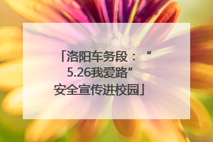 洛阳车务段：“5.26我爱路”安全宣传进校园