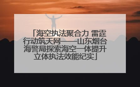 海空执法聚合力 雷霆行动筑天网——山东烟台海警局探索海空一体提升立体执法效能纪实