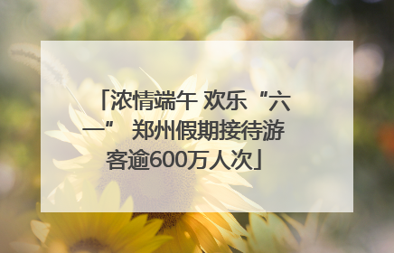 浓情端午 欢乐“六一” 郑州假期接待游客逾600万人次