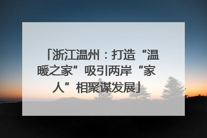 浙江温州：打造“温暖之家”吸引两岸“家人”相聚谋发展