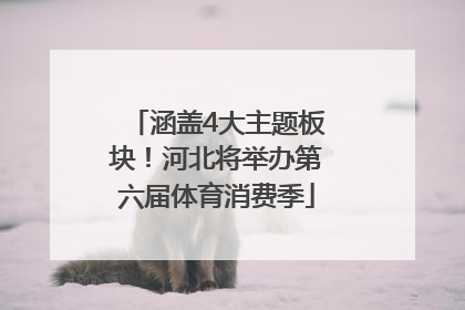 涵盖4大主题板块！河北将举办第六届体育消费季