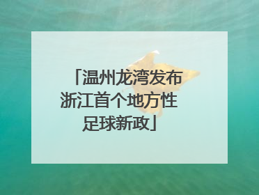 温州龙湾发布浙江首个地方性足球新政
