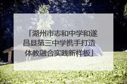 湖州市志和中学和遂昌县第三中学携手打造体教融合实践新样板