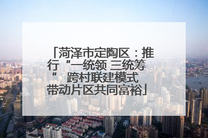 菏泽市定陶区：推行“一统领 三统筹” 跨村联建模式 带动片区共同富裕