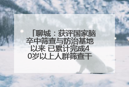 聊城：获评国家脑卒中筛查与防治基地以来 已累计完成40岁以上人群筛查干预40余万人次