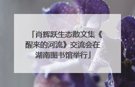 肖辉跃生态散文集《醒来的河流》交流会在湖南图书馆举行