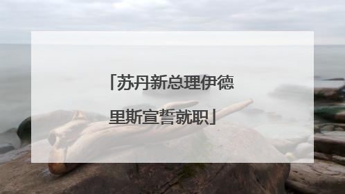 苏丹新总理伊德里斯宣誓就职