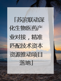 苏滨联动深化生物医药产业对接，精准匹配技术资本资源推动项目落地