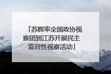 苏辉率全国政协视察团到江苏开展民主监督性视察活动