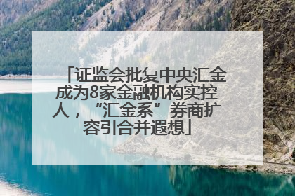 证监会批复中央汇金成为8家金融机构实控人，“汇金系”券商扩容引合并遐想