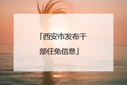 西安市发布干部任免信息
