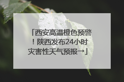 西安高温橙色预警！陕西发布24小时灾害性天气预报→
