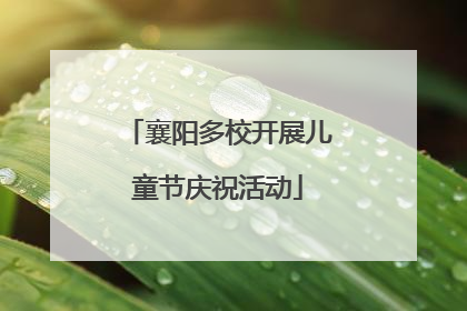 襄阳多校开展儿童节庆祝活动