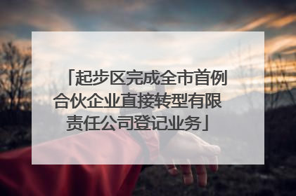 起步区完成全市首例合伙企业直接转型有限责任公司登记业务